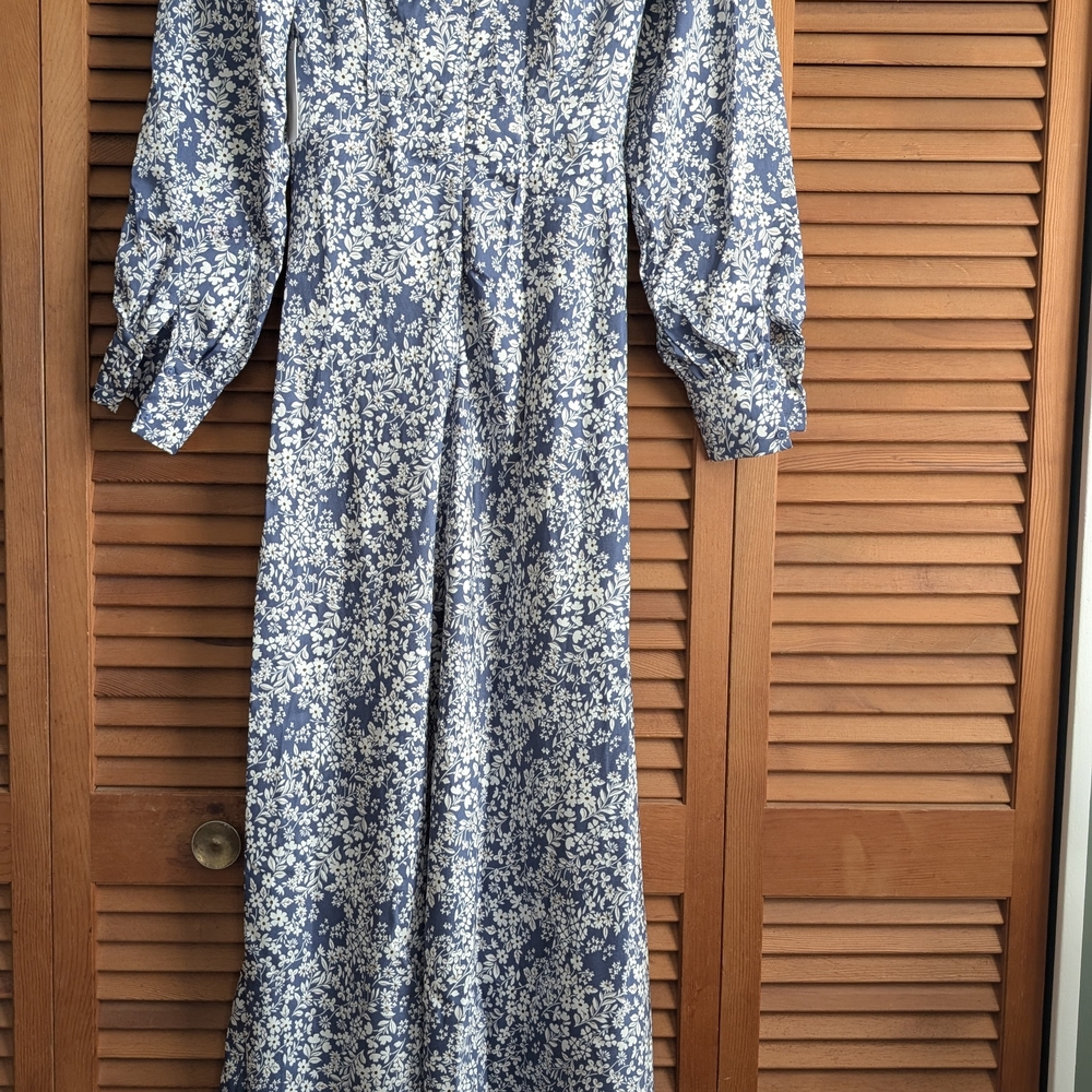 Floret Studios Blue Floral Maxi Dress